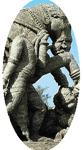 sculpture of horse with a man
